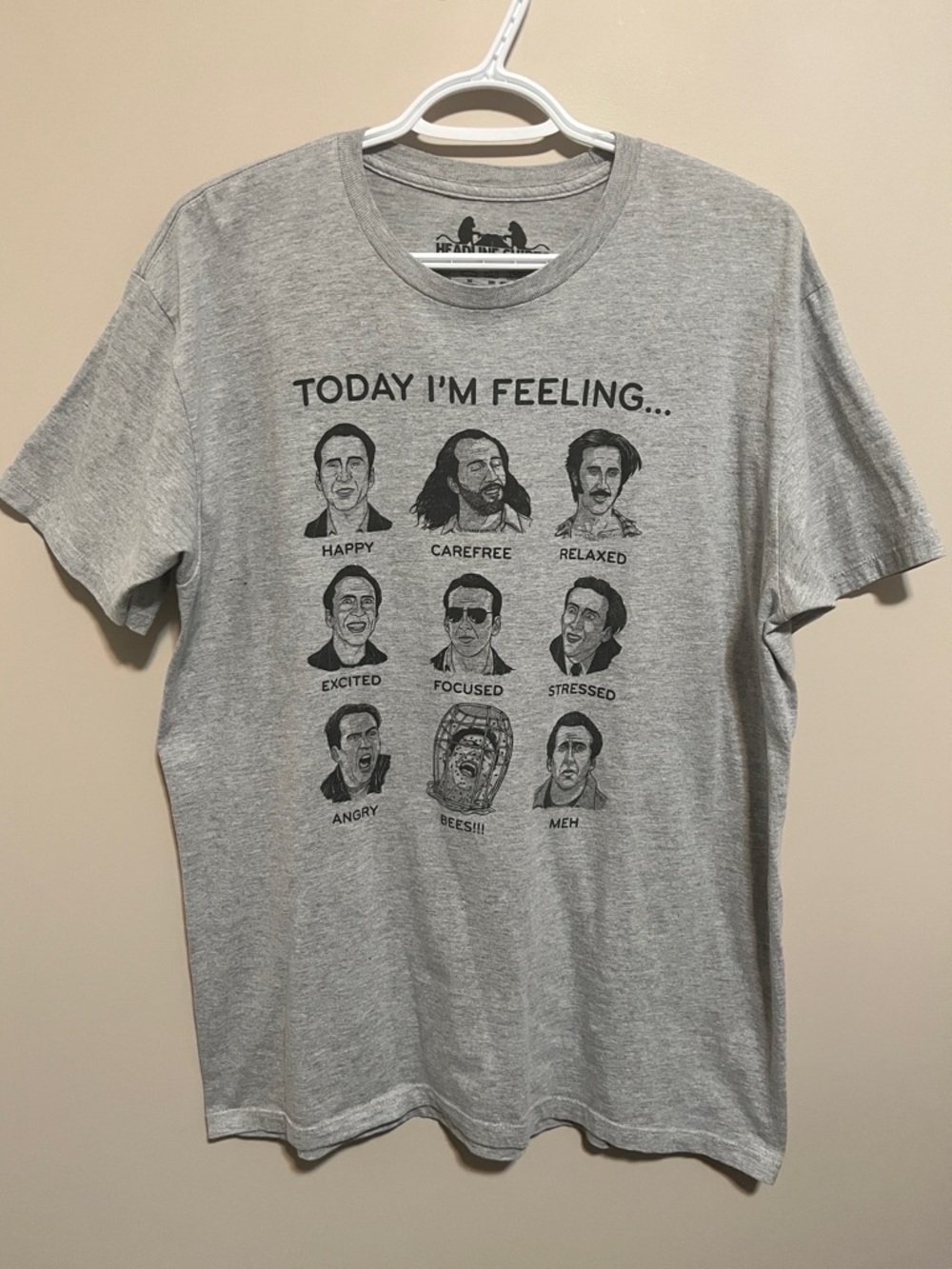Headline Shirts Nicolas Cage Graphic Tee, size L